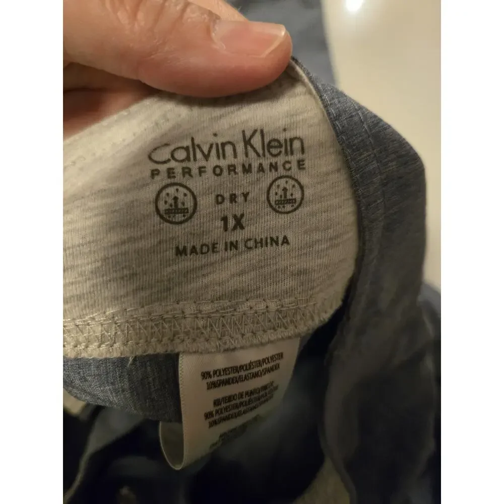Calvin Klein Performance Women’s 1X Gray Capri Jogger Pants Drawstring Stretch